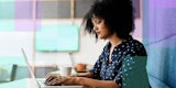 A business woman on her laptop.